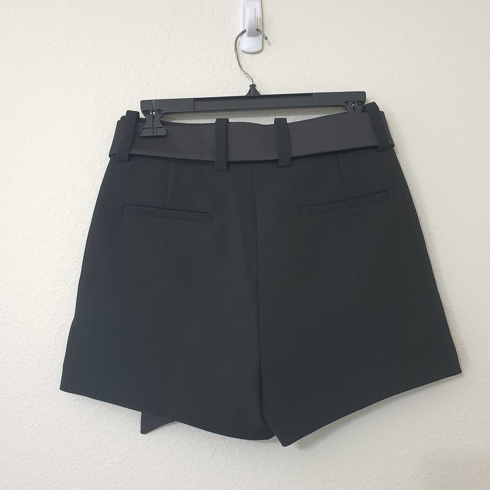 Maje Black Paris Belted Flat Front Shorts Women's Size M - Picture 6 of 11
